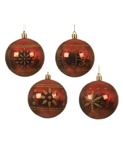 Sfera rossa decoro glitter oro