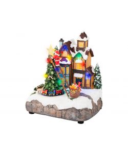 Lumineo Casa di Natale Illuminata - LED Multicolore - 16x19x22 cm