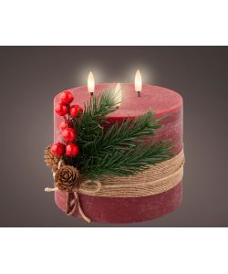 Lumineo Candela LED Rossa - Atmosfera Accogliente - 15cm