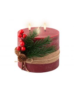 Lumineo Candela LED Rossa - Atmosfera Accogliente - 15cm