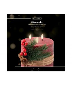 Lumineo Candela LED Rossa - Atmosfera Accogliente - 15cm