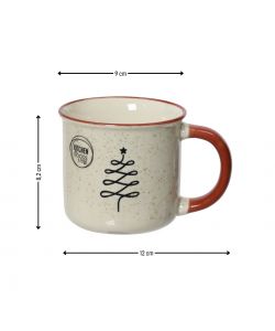 Kitchen Goods Tazzina in Porcellana con Decoro Natalizio - 12x9x8,2 cm