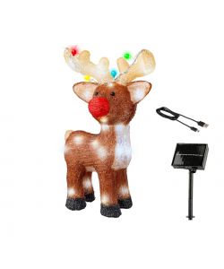 Lumineo Renna Luminosa a Energia Solare LED Bianco Freddo - 33x17x47cm