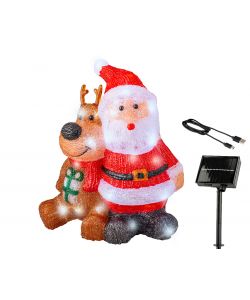 Lumineo Babbo Natale a Energia Solare - 80 LED - 18x34x40 cm