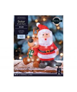 Lumineo Babbo Natale a Energia Solare - 80 LED - 18x34x40 cm