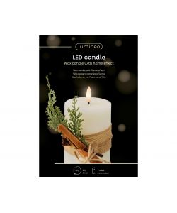 Lumineo Portacandela LED Beige - Timer e Effetto Fiamma - 7,5x13cm