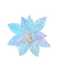 Clip Stella di Natale Blu Iridescente - 31 x 14 cm