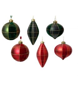 Decoris Sfera di Natale in Vetro Effetto Velluto con Glitter Oro - 8cm