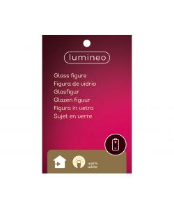Lumineo Albero Luminoso in Vetro - 10 LED - Colori Assortiti - 11x23cm