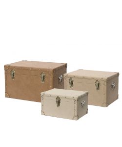 Baule in similpelle Marrone Grande