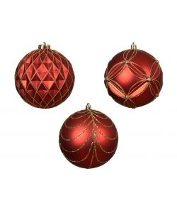 Decoris Pallina Natalizia Rossa Shatterproof Elegante - 12 cm