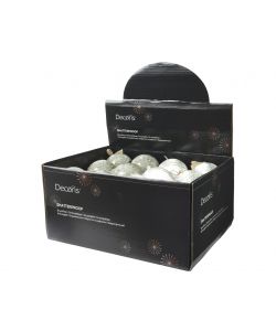 Decoris Sfera Natalizia con Decoro Albero e Fiocco in Juta - 8 cm