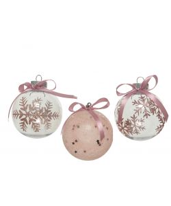 Sfera Toni Rosa con fiocco di raso