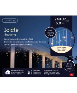 Lumineo Tenda Luminosa 240 LED Bianco Caldo 5,8m - con Effetti e Timer