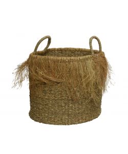 Cesta con frange 33x33x h31 cm colore naturale