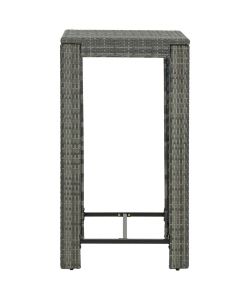 Tavolo da Bar da Giardino Grigio 60,5x60,5x110,5 cm Polyrattan