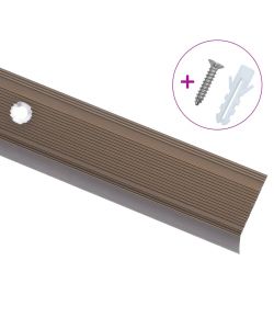 Profili a L per Gradini 5 pz in Alluminio 100 cm Marrone