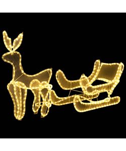 Decorazione Luminosa Natalizia Slitta e Renna con Rete 432 LED