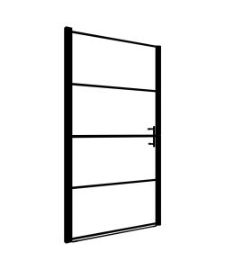 Porta per Doccia in Vetro Temperato 100x178 cm Nera