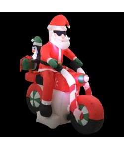 Babbo Natale Gonfiabile sulla Moto LED IP44 160 cm
