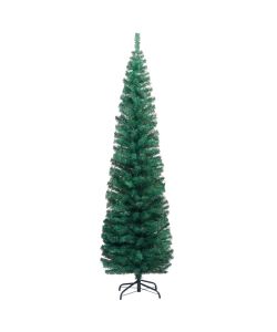 Albero di Natale Artificiale Sottile Supporto Verde 240 cm PVC