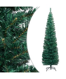Albero di Natale Artificiale Sottile Supporto Verde 240 cm PVC