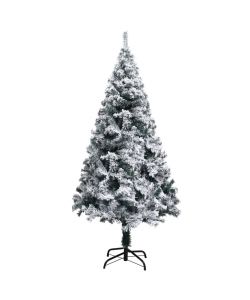 Albero di Natale Artificiale Fiocchi di Neve Verde 150 cm PVC
