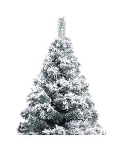 Albero di Natale Artificiale Fiocchi di Neve Verde 150 cm PVC