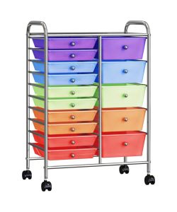 Carrello Portaoggetti XXL 15 Cassetti Multicolore in Plastica