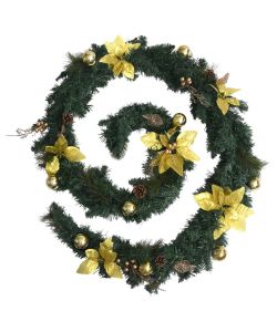 Ghirlanda Natalizia con Luci a LED Verde 2,7 m in PVC