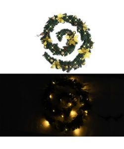 Ghirlanda Natalizia con Luci a LED Verde 2,7 m in PVC