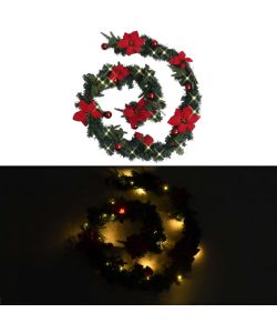 Ghirlanda Natalizia con Luci a LED Verde 2,7 m in PVC