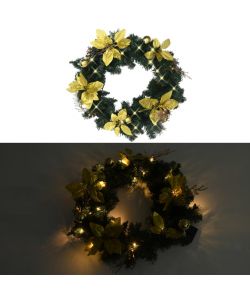 Ghirlanda di Natale con Lucine LED Verde 60 cm in PVC