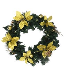 Ghirlanda di Natale con Lucine LED Verde 60 cm in PVC
