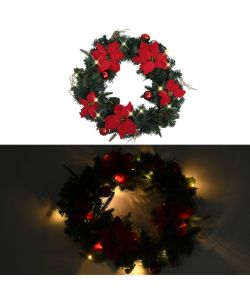 Ghirlanda di Natale con Lucine LED Verde 60 cm in PVC
