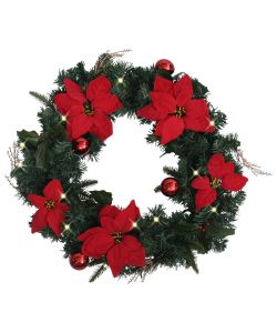 Ghirlanda di Natale con Lucine LED Verde 60 cm in PVC
