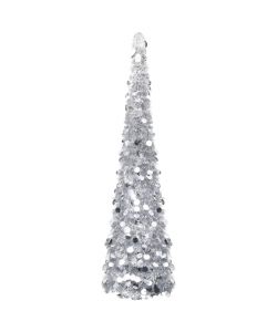 Albero di Natale Artificiale Apribile Argento 150 cm PET
