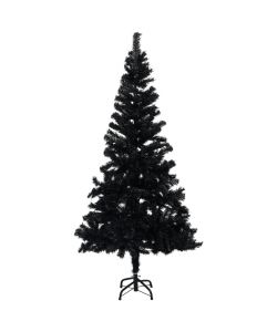 Albero di Natale Artificiale con Supporto Nero 210 cm PVC