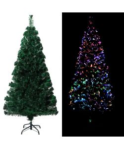 Albero di Natale Artificiale Supporto Verde 150 cm Fibra Ottica