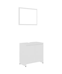 vidaXL Set Mobili da Bagno - Bianco - Legno Multistrato