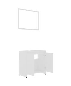 vidaXL Set Mobili da Bagno - Bianco - Legno Multistrato