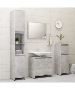 Armadio da Bagno Grigio Cemento 30x30x95 cm in Truciolato 802664