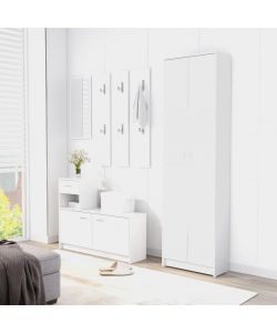vidaXL Armadio per Ingresso Bianco in Legno Multistrato - 55x25x189 cm