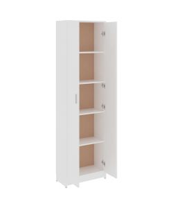 vidaXL Armadio per Ingresso Bianco in Legno Multistrato - 55x25x189 cm