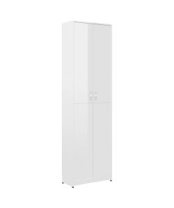 Armadio per Ingresso Bianco Lucido 55x25x189 cm in Truciolato