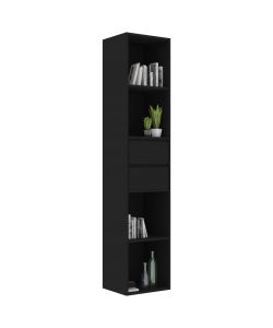 Libreria Nera 36x30x171 cm in Truciolato