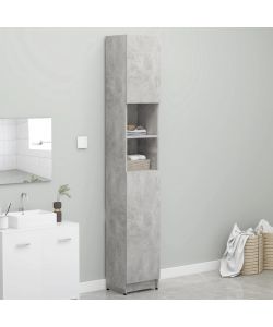 Armadio da Bagno Grigio Cemento 32x25,5x190 cm in Truciolato