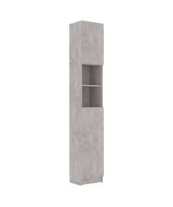 Armadio da Bagno Grigio Cemento 32x25,5x190 cm in Truciolato