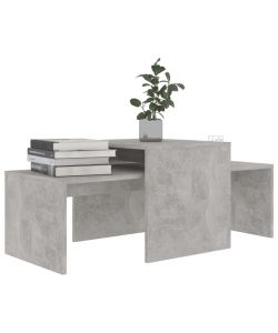 Set Tavolini da Caff Grigio Cemento 100x48x40 cm in Truciolato