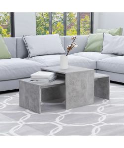 Set Tavolini da Caff Grigio Cemento 100x48x40 cm in Truciolato